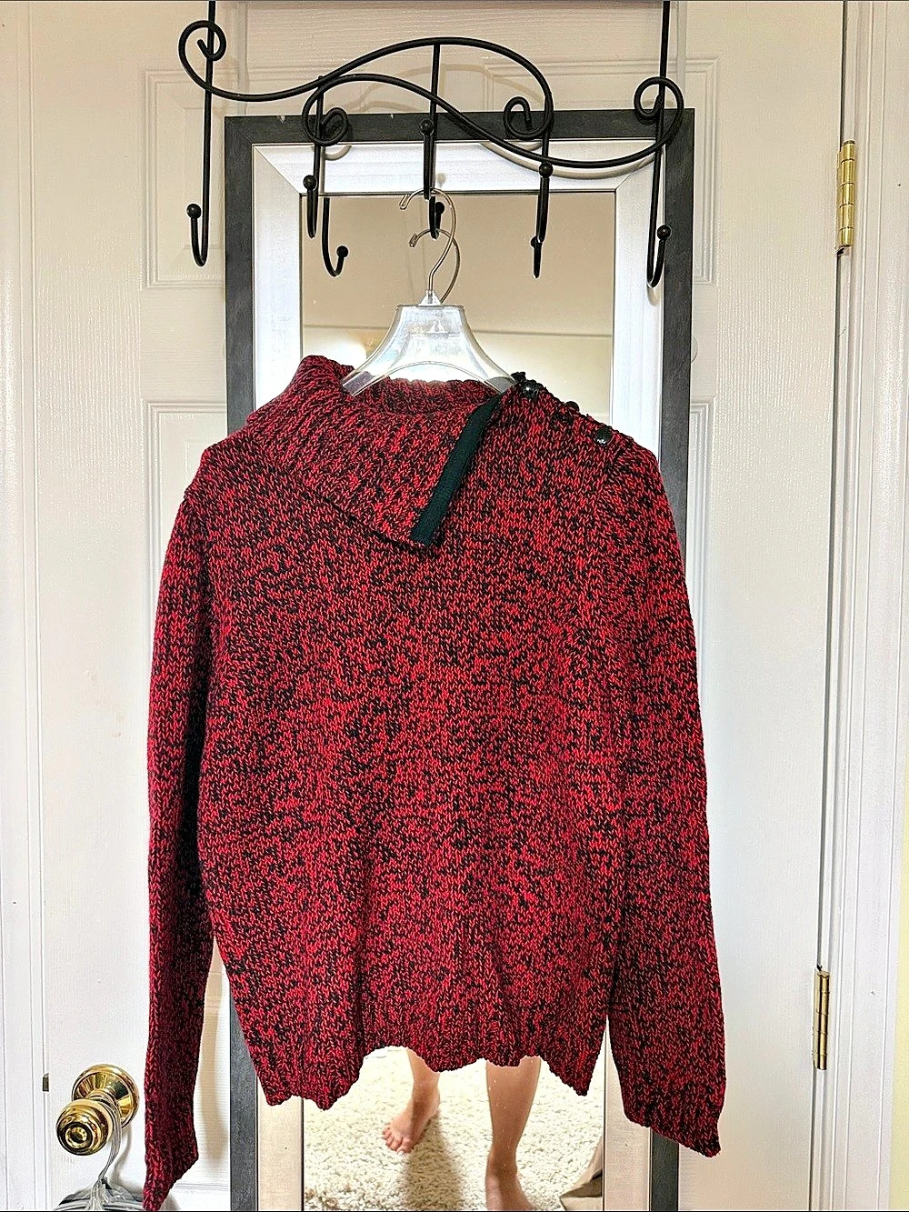 Chaps Red & Black Sweater Size PL Like New